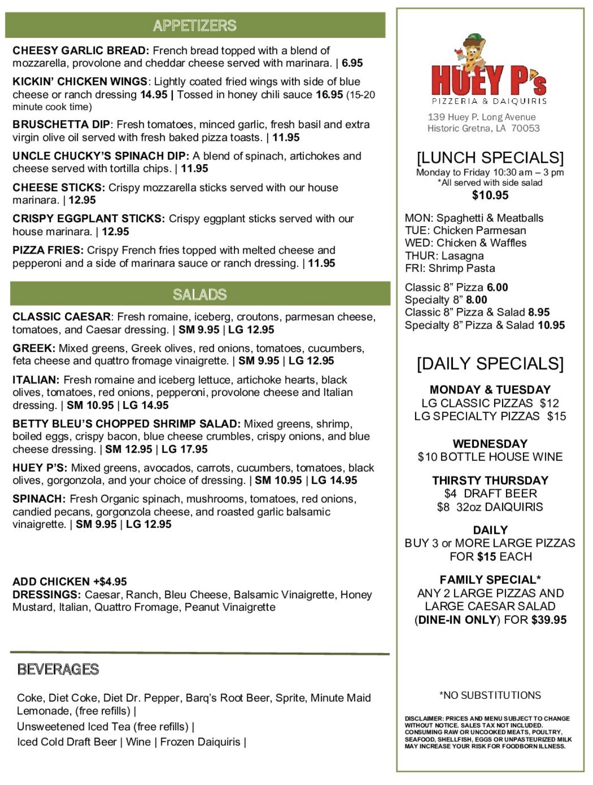 Gretna Menu